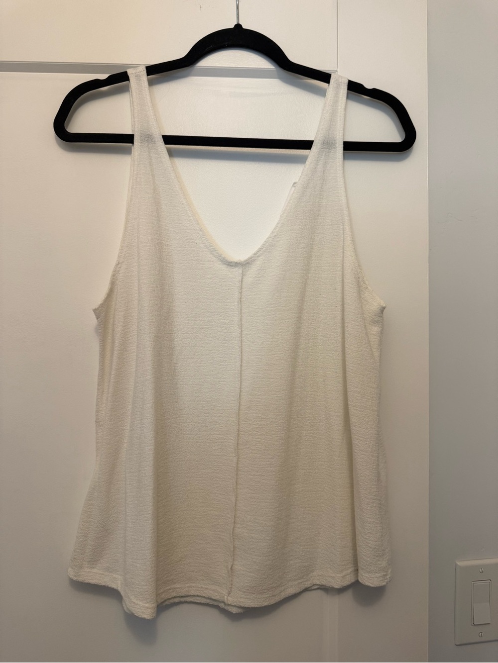 Carly, Jean Los Angeles Women's Cream V-Neck Tank Top